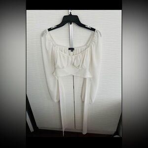 Elegant Off-White Color Full Sleeve Blouse with Wrap